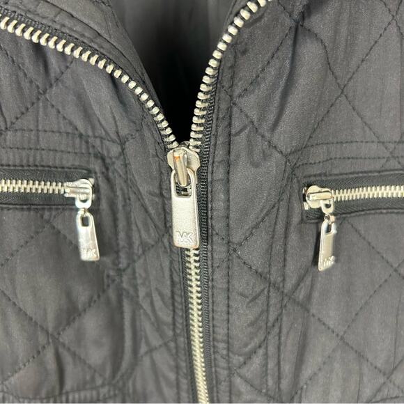 Michael Michael Kors Black Quilted Zip Front Puffer Jacket Size S - Picture 6 of 9